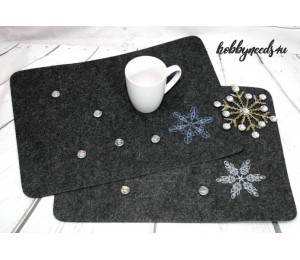 Stickserie - Schneeflocken Line Art